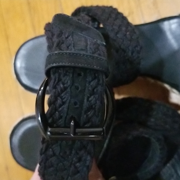 STUART WEITZMAN black crocheted espadrilles wedge modern alex - Picture 6 of 11